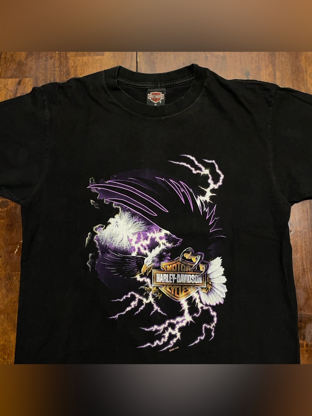 Vintage Harley Davidson T Shirt Mens M Lighting Eagle Lobster Biker Y2K USA